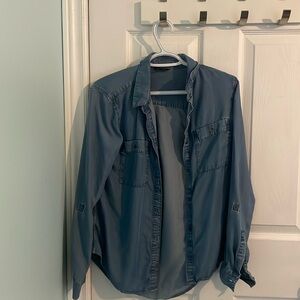 small jean long sleeve over shirt